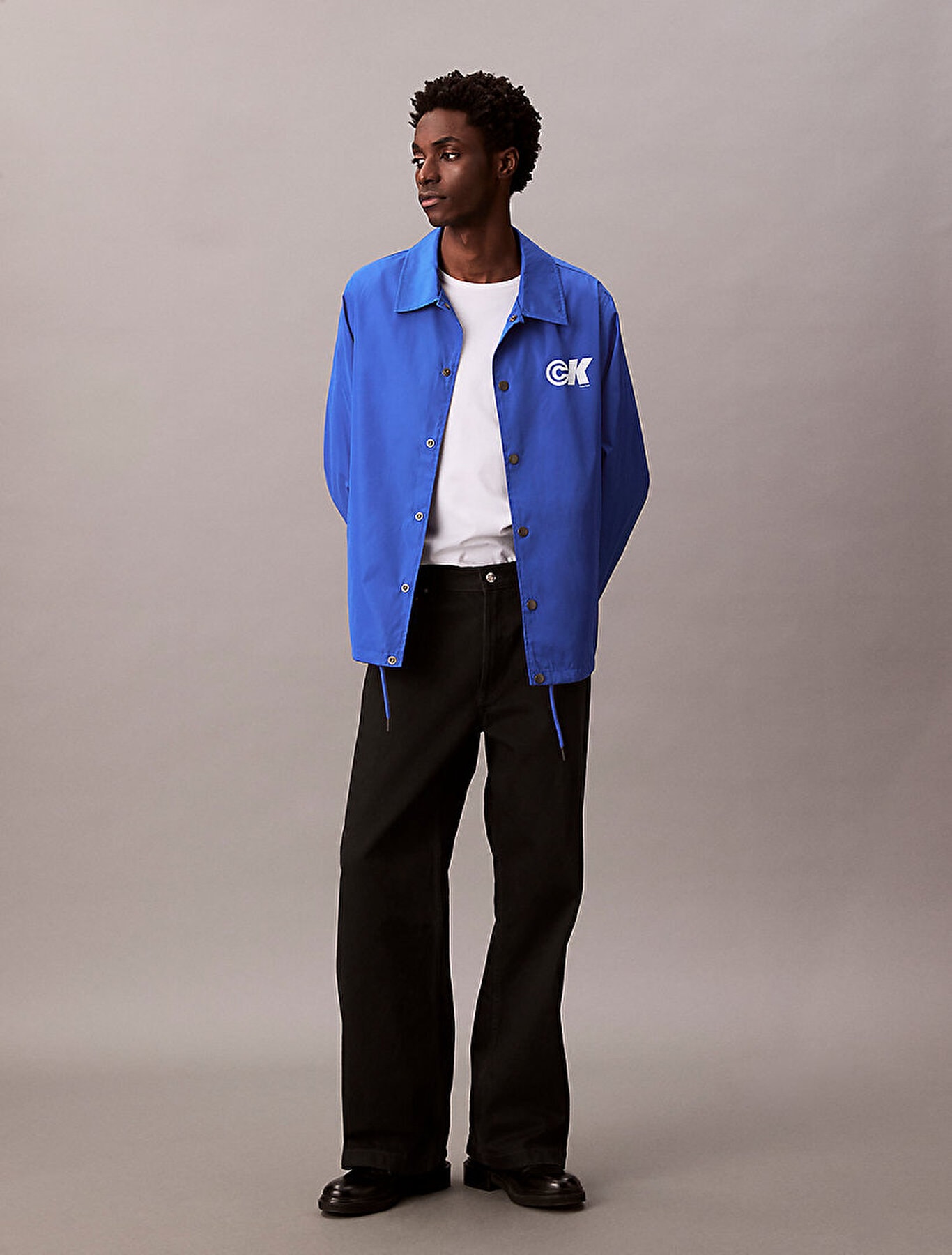 Calvin Klein Erkek Mavi Graphic Ceket