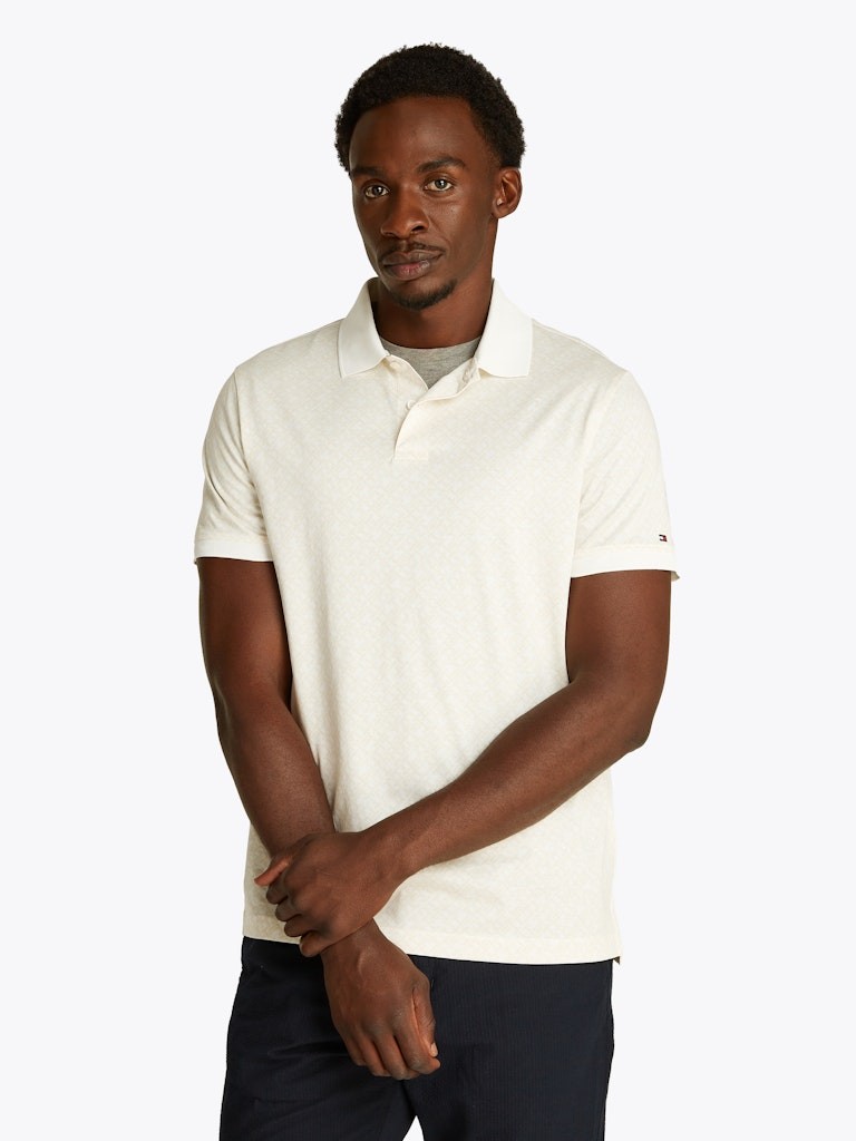 Tommy Hilfiger Pamuk Beyaz Erkek Kısa Kollu Düğmeli Polo Yaka T-Shirt - MW0MW392180K5