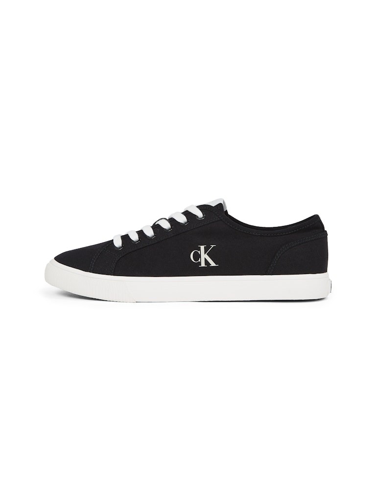 Calvin Klein Pamuk Siyah Erkek Kısa Taban Sneakers - YM0YM012090GM