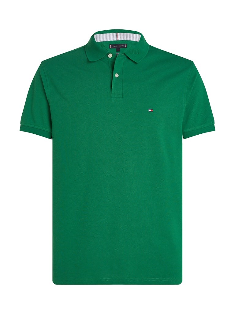 Tommy Hilfiger Organik Pamuk Yeşil Erkek Kısa Kollu Düğmeli Polo Yaka T-Shirt - MW0MW17770L4F