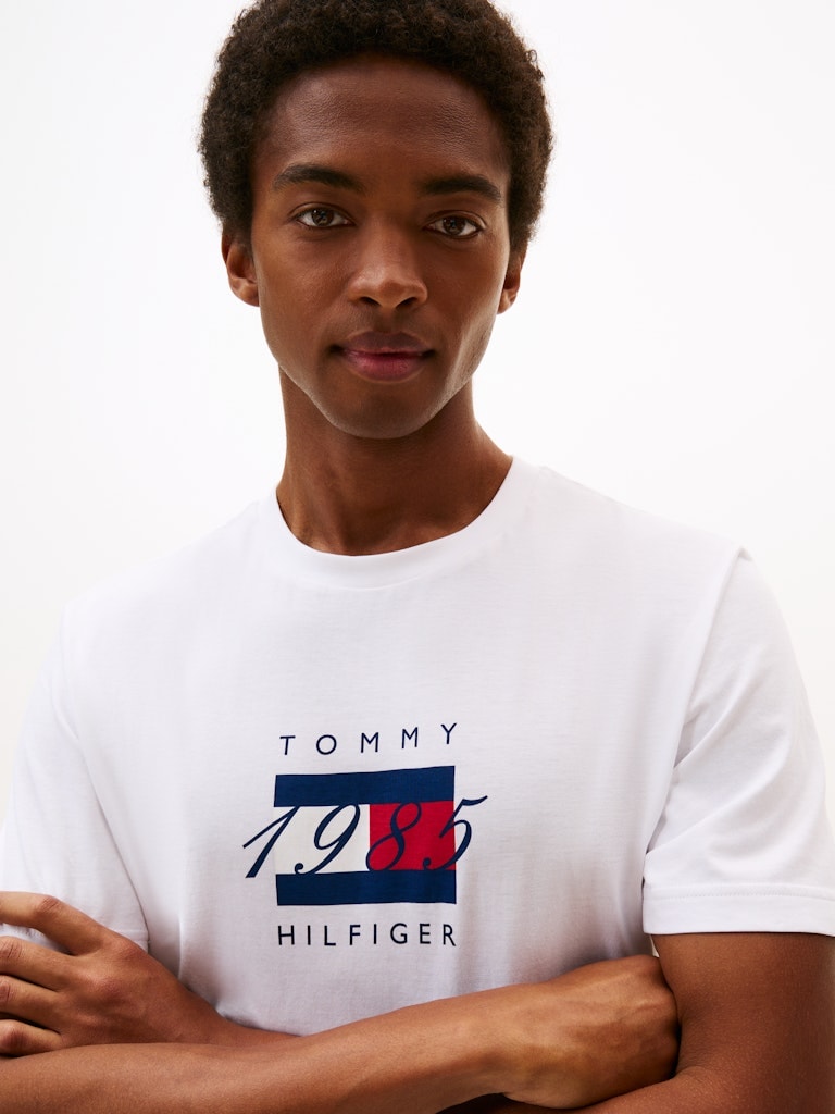 Tommy Hilfiger Erkek Beyaz T-Shirt