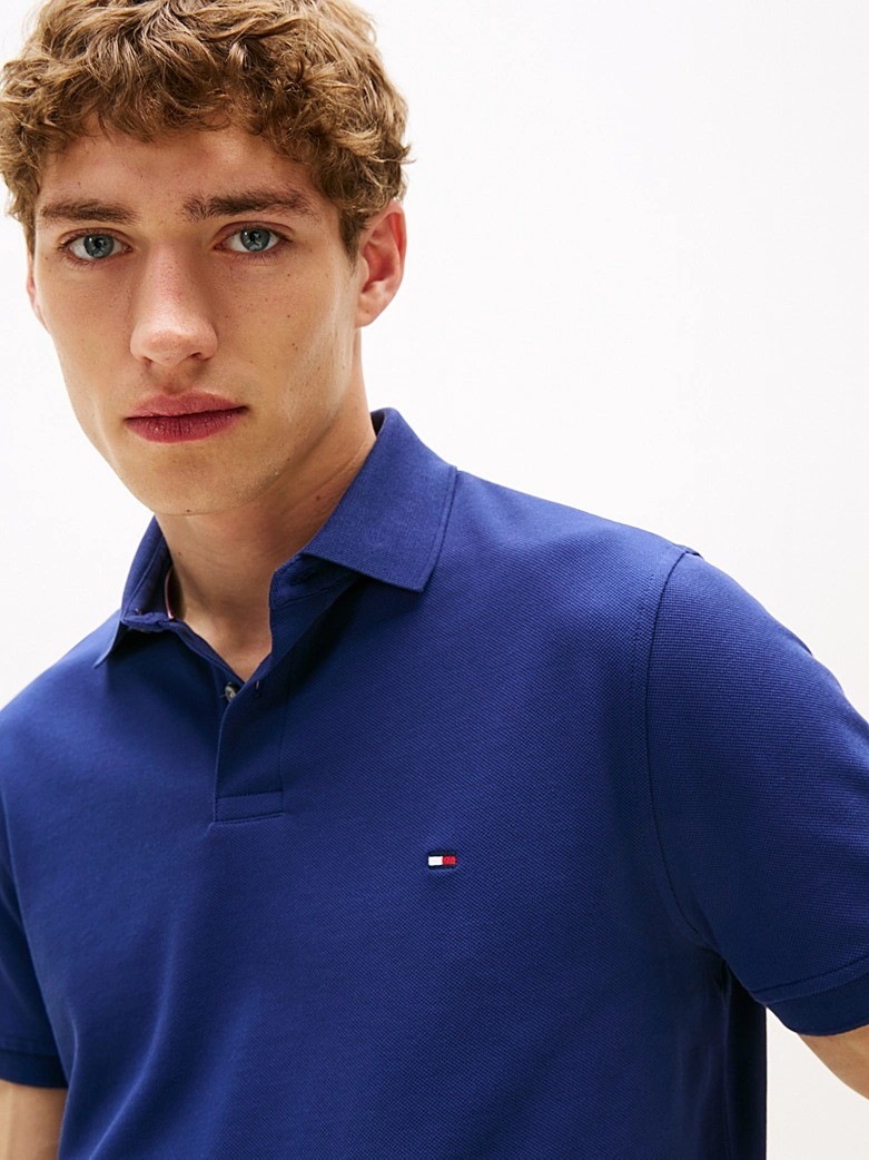 Tommy Hilfiger Erkek Lacivert Düğmeli Polo Yaka T Shirt - MW0MW17770C7G