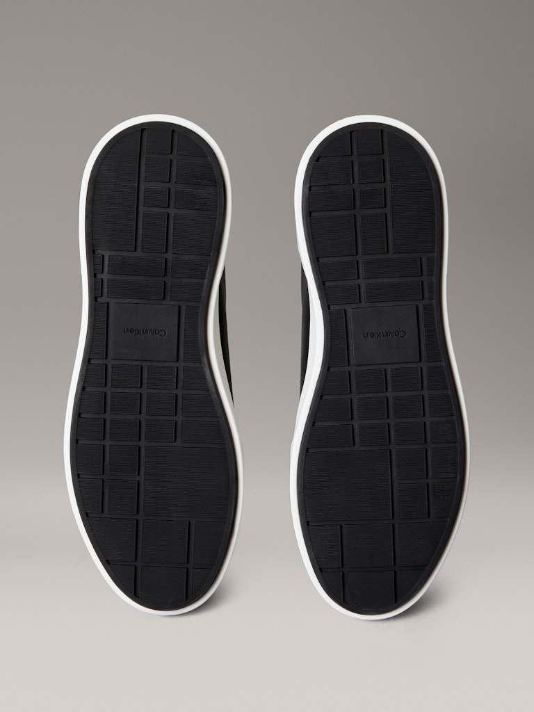 Calvin Klein Erkek Siyah Deri Kısa Taban Chunky Sneakers