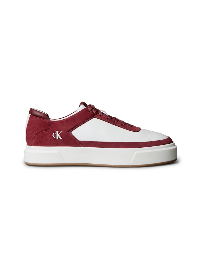 Calvin Klein Erkek Bej Deri Kısa Taban Basket Sneakers