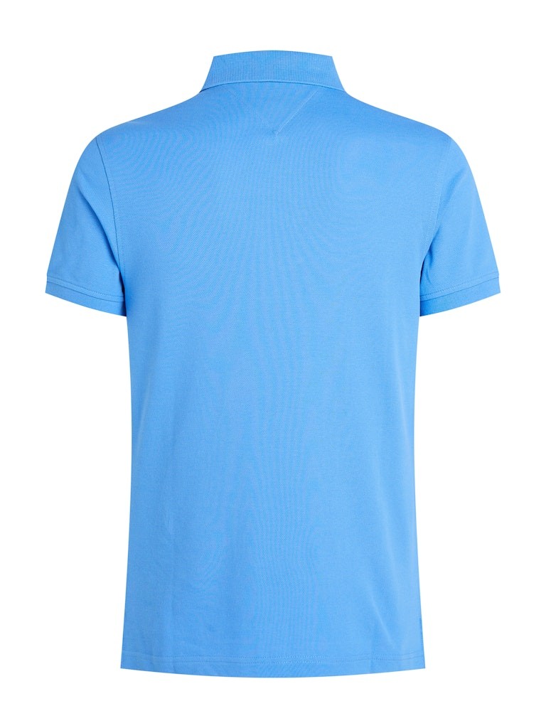 Tommy Hilfiger Organik Pamuk Mavi Erkek Kısa Kollu Düğmeli Polo Yaka T-Shirt - MW0MW17771C30