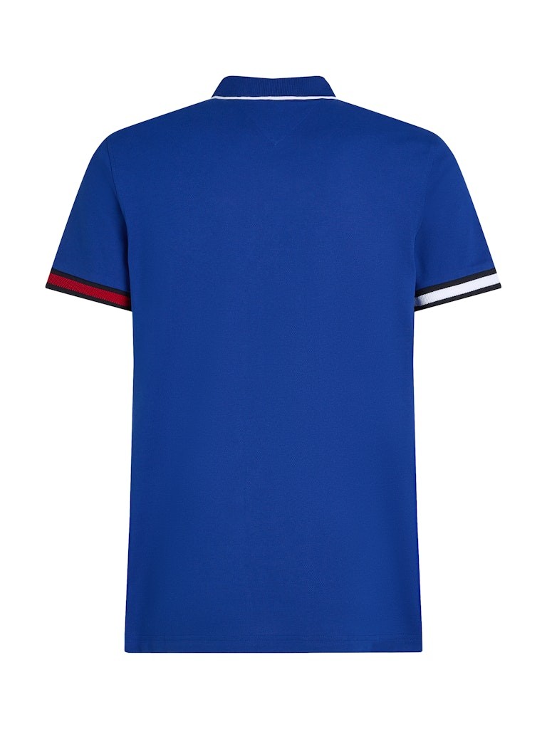Tommy Hilfiger Organik Pamuk Mavi Erkek Kısa Kollu Düğmeli Polo Yaka T-Shirt