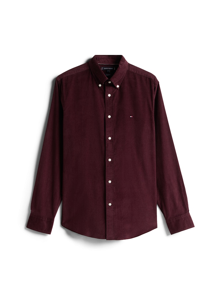 Tommy Hilfiger Erkek Normal Kesim Bordo Gömlek