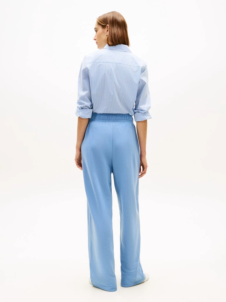 Tommy Hilfiger Kadın Mavi Pamuk Rahat Kesim Düz Paça Eşofman Altı