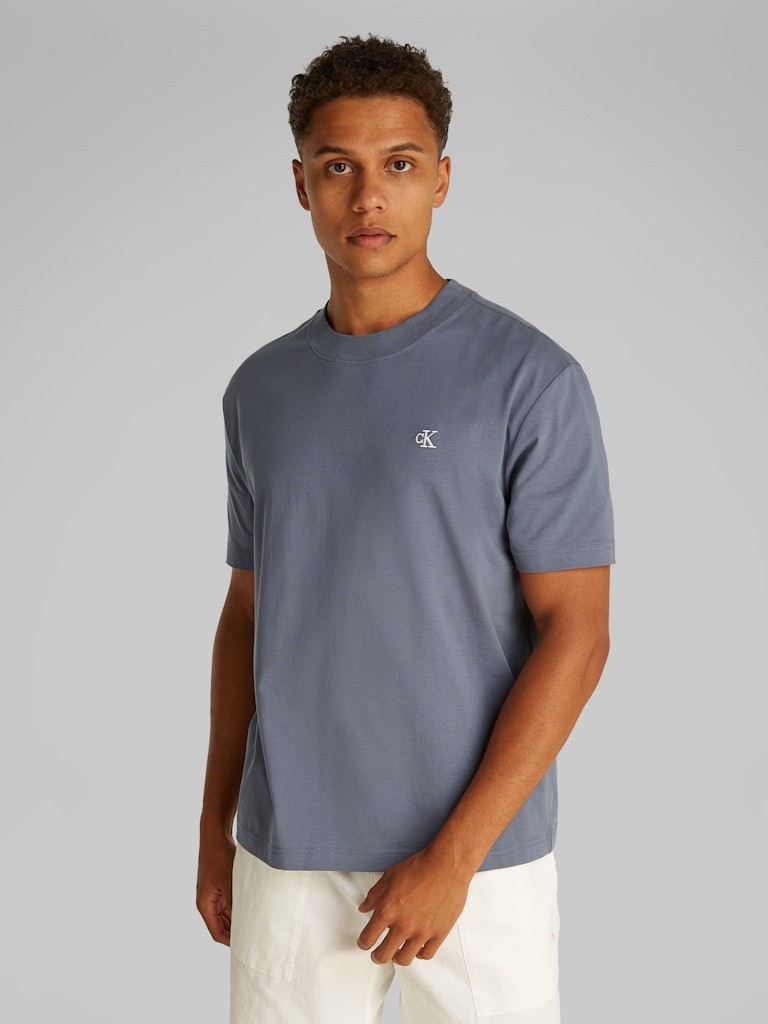 Calvin Klein Rejeneratif Pamuk Mavi Erkek Kısa Kollu T-Shirt - J30J327473PCP