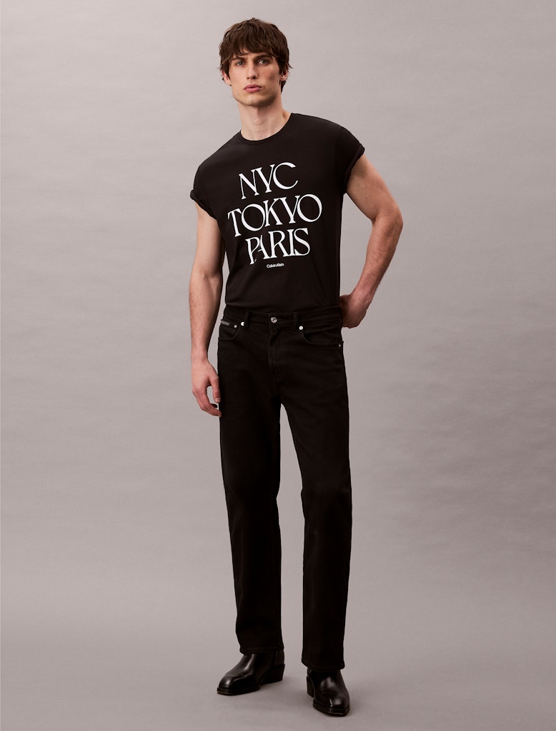 Calvin Klein Erkek Siyah  O Yaka  T-Shirt