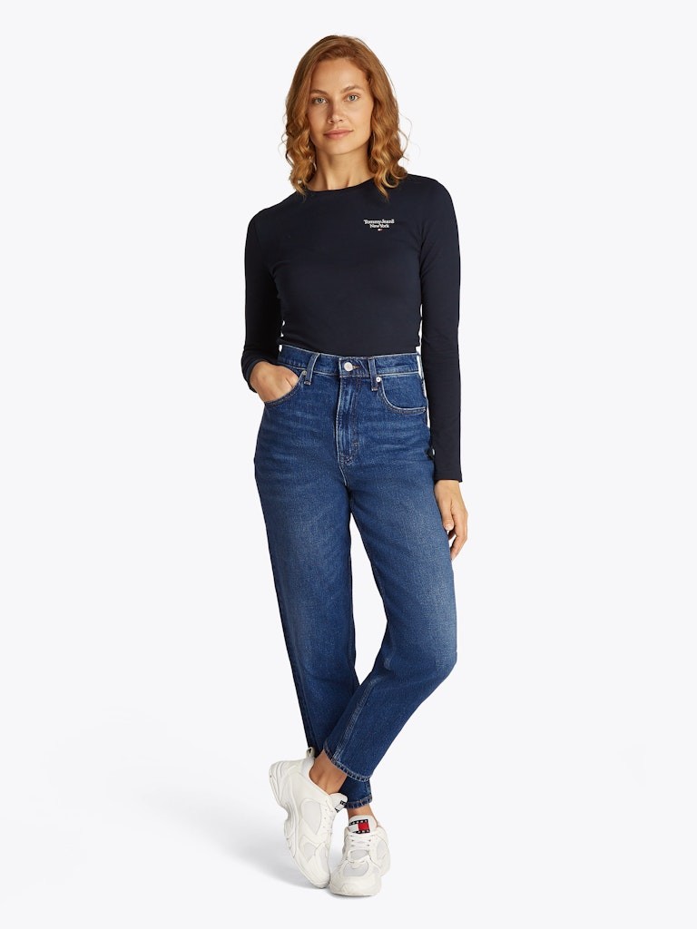 Tommy Hilfiger Denim Mavi Kadın Tapered Mom Jean Pantolon - DW0DW192441BK