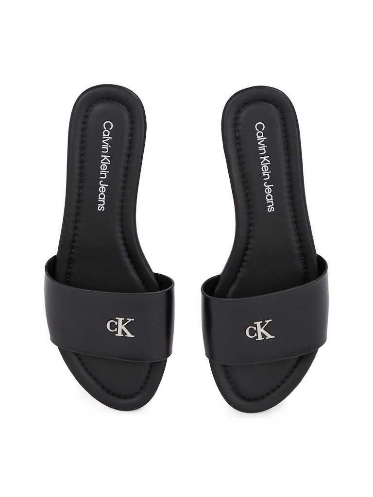 Calvin Klein Siyah Kadın Kısa Taban Tek Bantlı Sandalet - YW0YW016970GJ