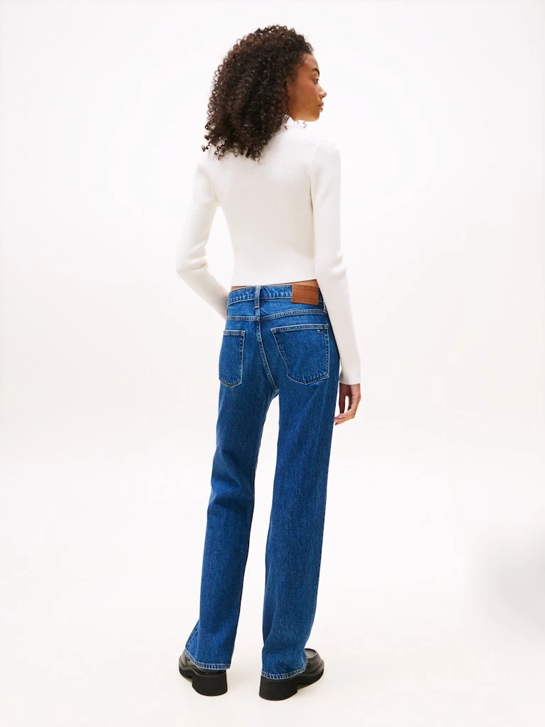 Tommy Hilfiger Kadın Polo Yaka Ekru Triko