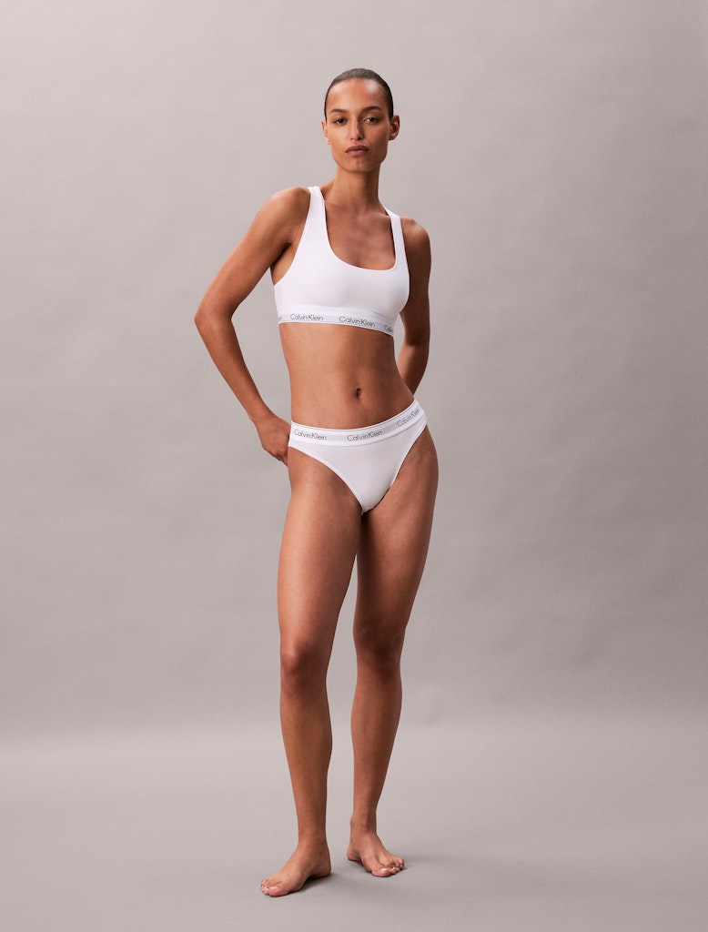 Calvin Klein Kadın Beyaz Pamuk Spor  Sütyen