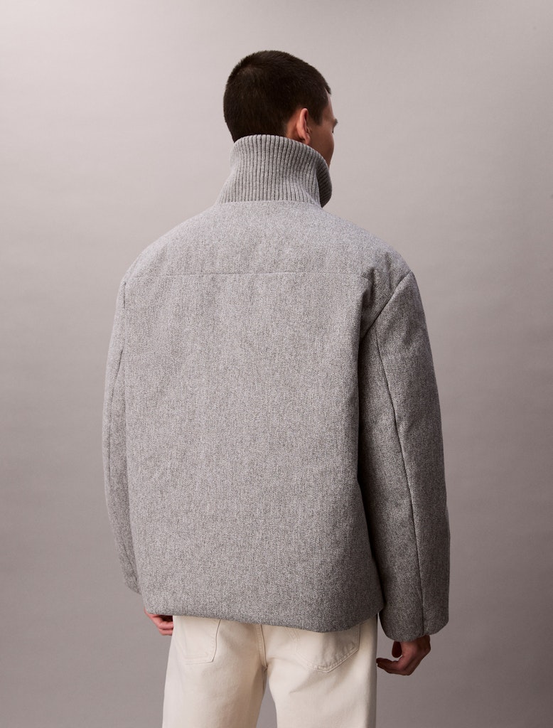 Calvin Klein Erkek Gri Puffer Mont