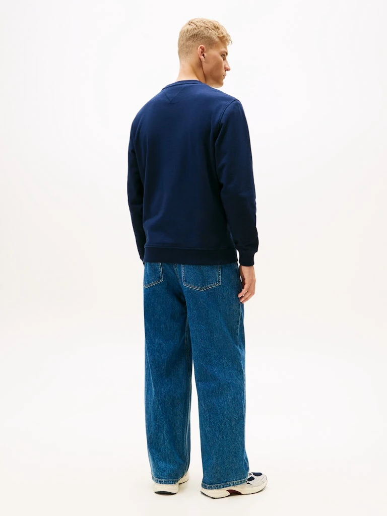 Tommy Hilfiger Erkek Lacivert Pamuk O Yaka Sweatshirt