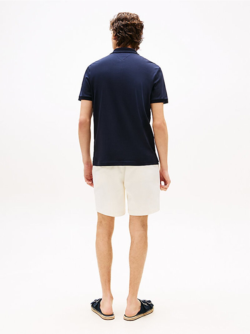 Tommy Hilfiger Erkek İnterlock Zip Regular Polo Mavi T-shirt
