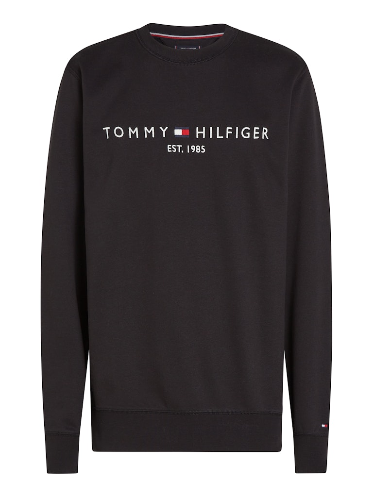 Tommy Hilfiger Erkek Siyah O Yaka Sweatshirt
