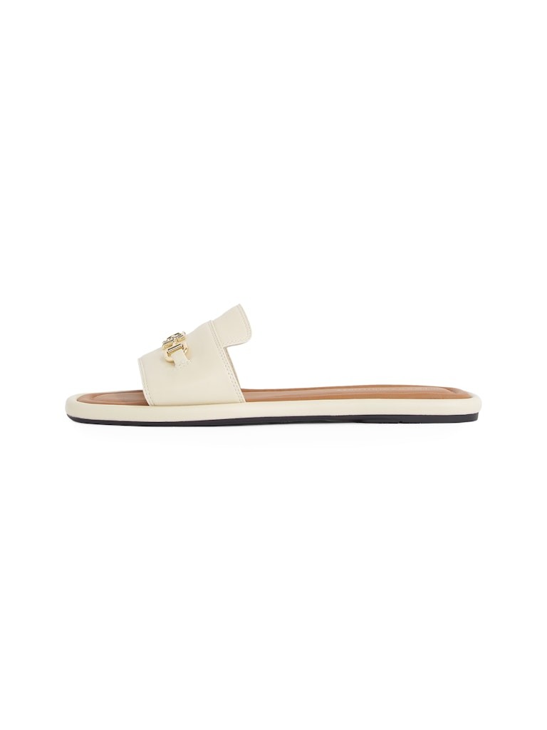 Tommy Hilfiger Deri Bej Kadın Kısa Taban Tek Bantlı Sandalet - FW0FW08420ACJ