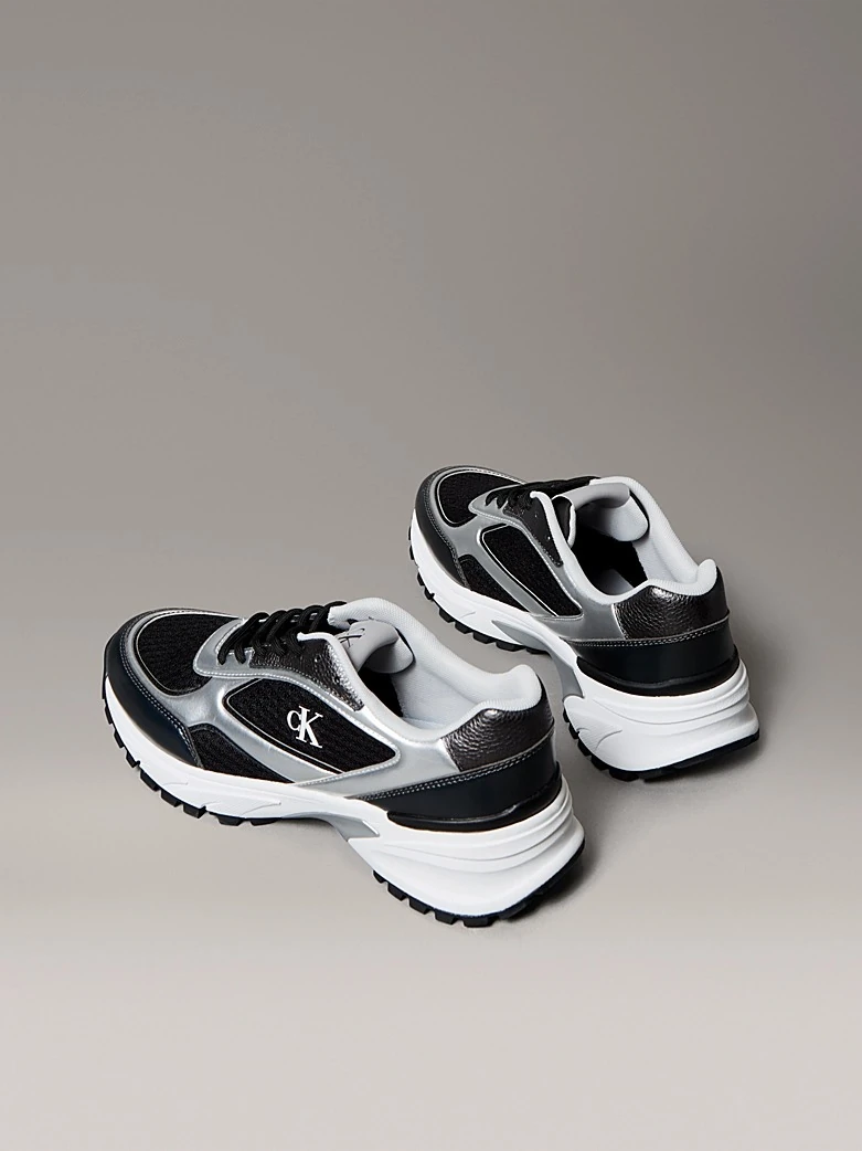 Calvin Klein Erkek Siyah Kalın Taban Runner Sneakers