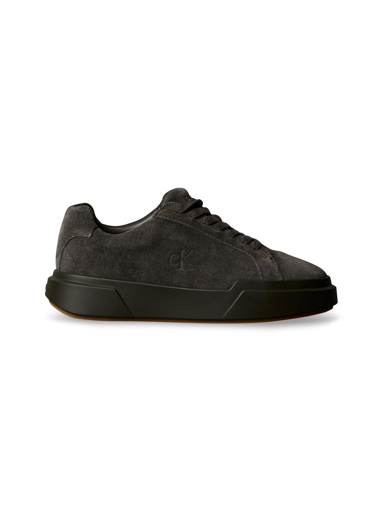 Calvin Klein Kadın Gri Deri Kısa Taban Chunky Sneakers