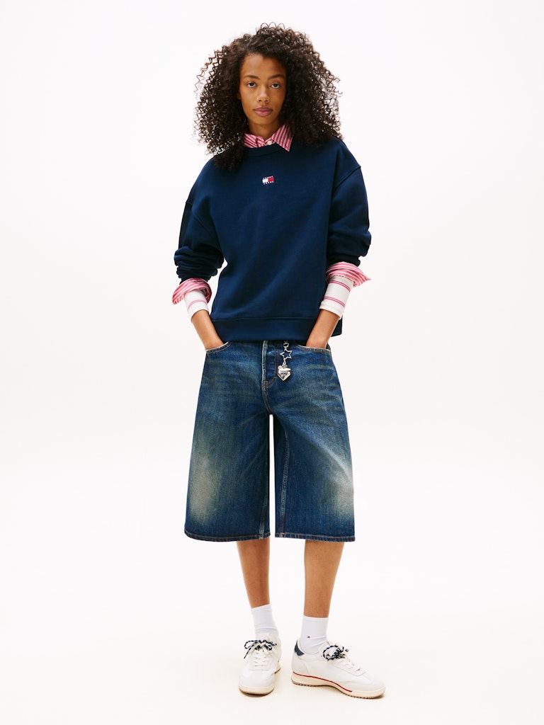 Tommy Hilfiger Kadın O Yaka Lacivert Sweatshirt