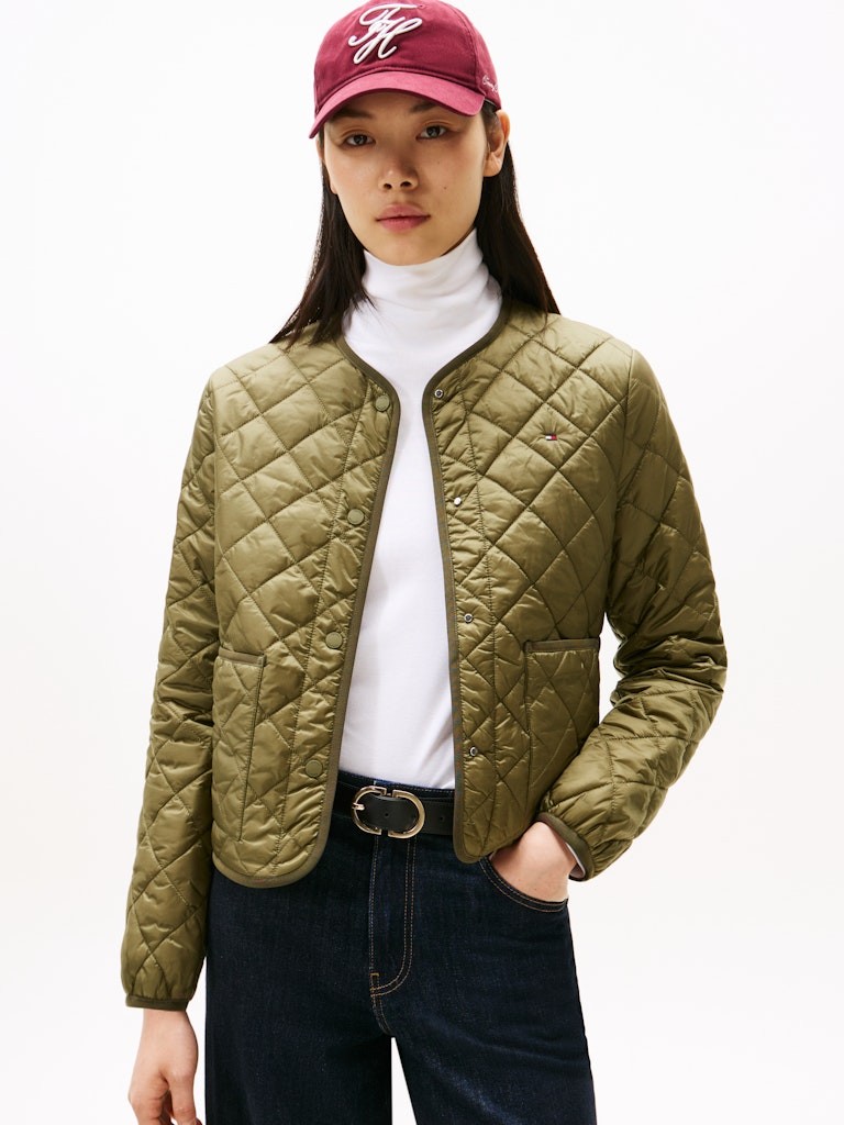 Tommy Hilfiger Kadın Haki Padded Mont