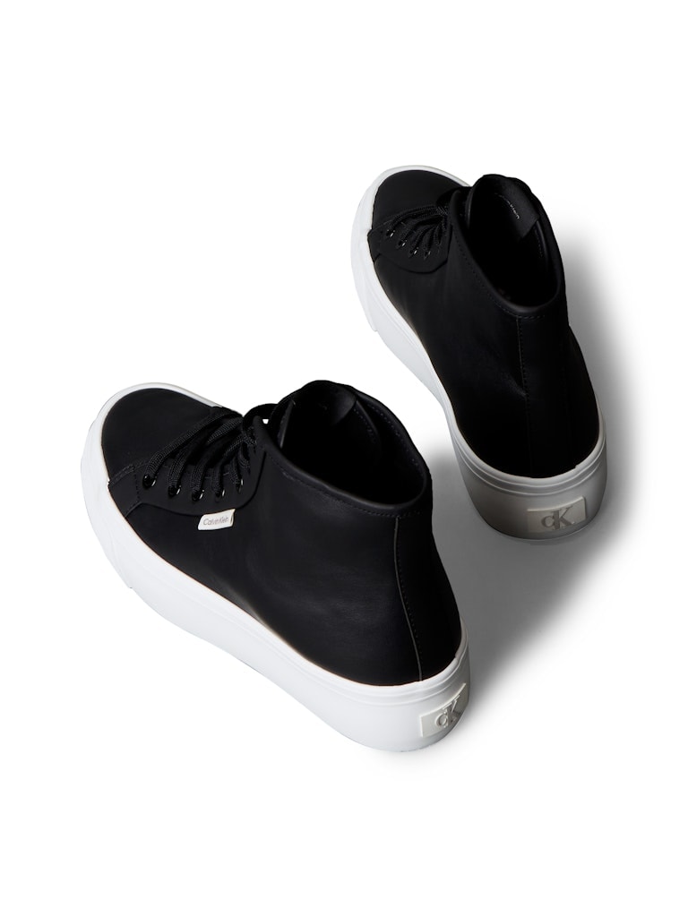 Calvin Klein Kadın Siyah Deri Kısa Taban Yarım Boğazlı Sneakers