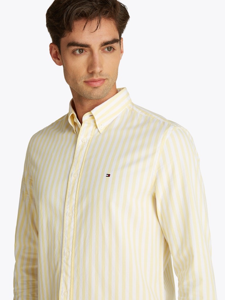 Tommy Hilfiger Poplin Sarı Erkek Uzun Kollu Gömlek - MW0MW391590FP