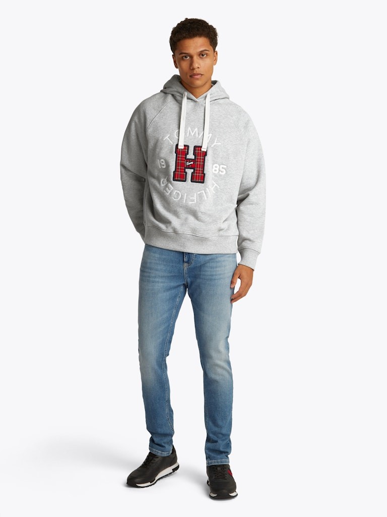Tommy Hilfiger Logolu Erkek Gri Sweatshirt - DM0DM21259P01