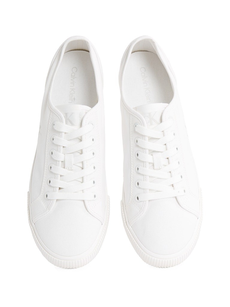 Calvin Klein Pamuk Beyaz Erkek Kısa Taban Sneakers - YM0YM012090K4