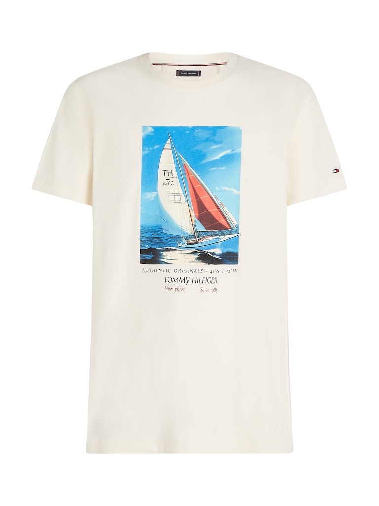 Tommy Hilfiger Rejeneratif Pamuk Sarı Erkek Kısa Kollu T-Shirt - MW0MW38615Z00