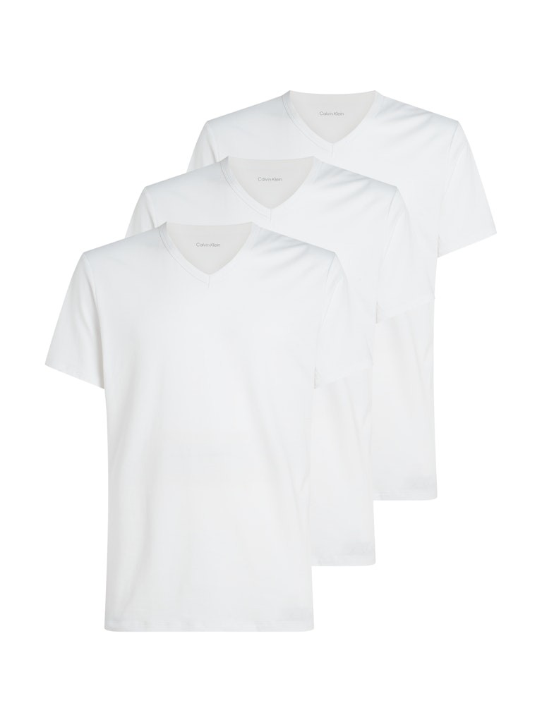 Calvin Klein Pamuk Beyaz Erkek V Yaka 3 lü Paket T-Shirt
