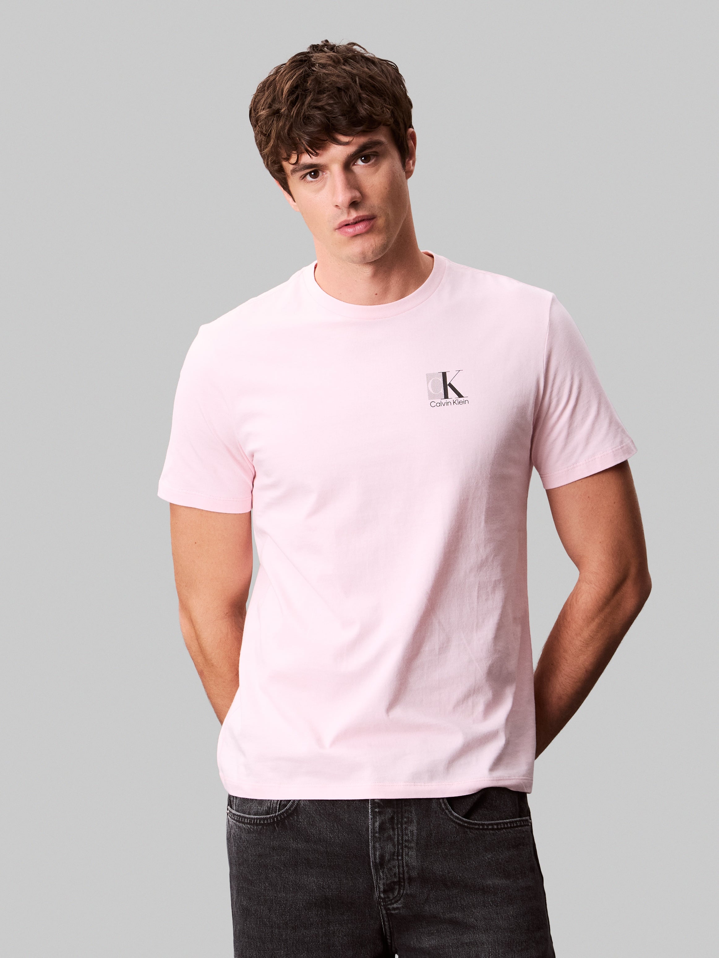 Calvin Klein Erkek Pembe 30s T-shirt