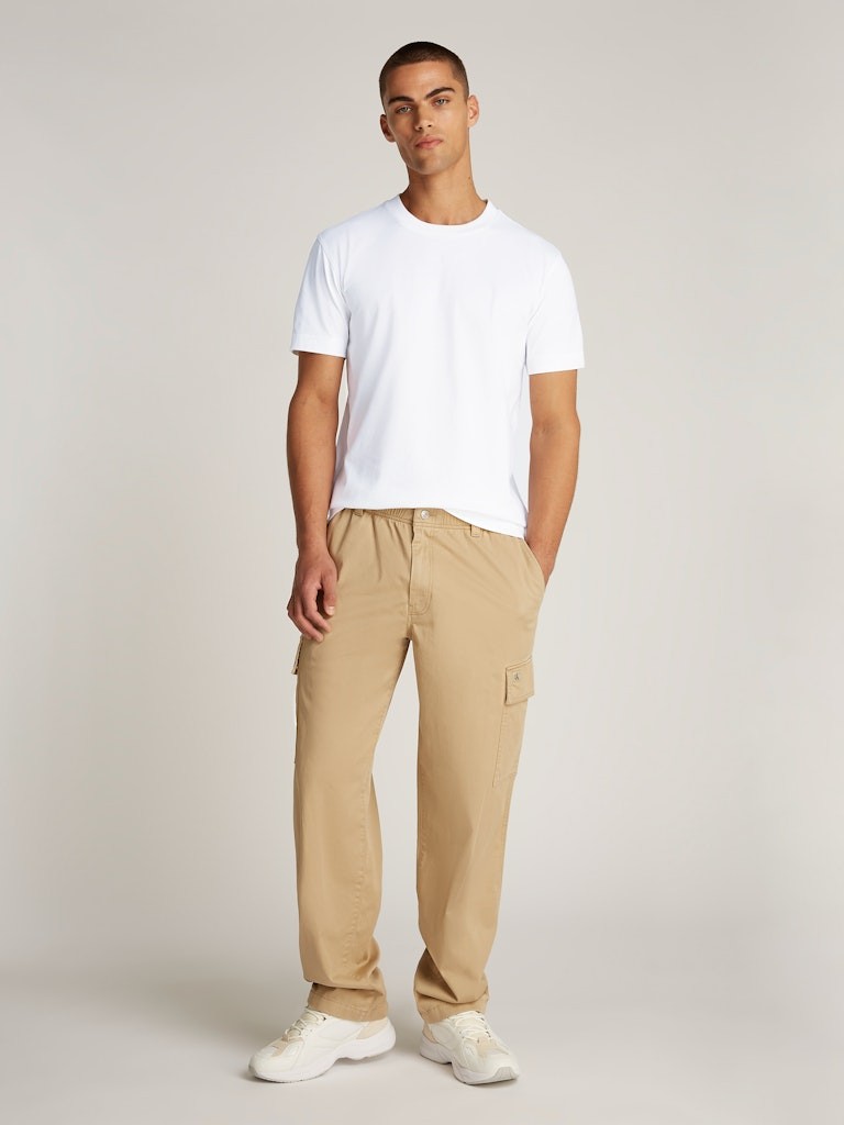 Calvin Klein Rejeneratif Pamuk Beyaz Erkek Kısa Kollu T-Shirt - J30J327100YAF