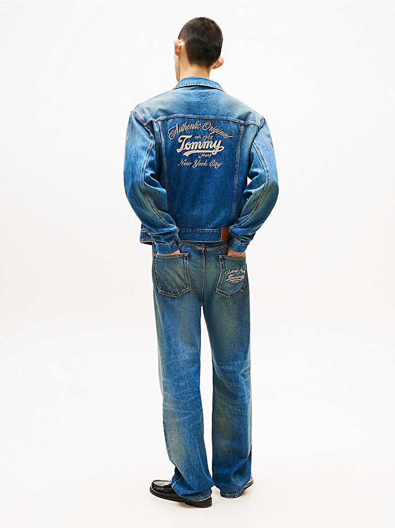 Tommy Hilfiger Erkek Denim Pleated Trucker Ceket
