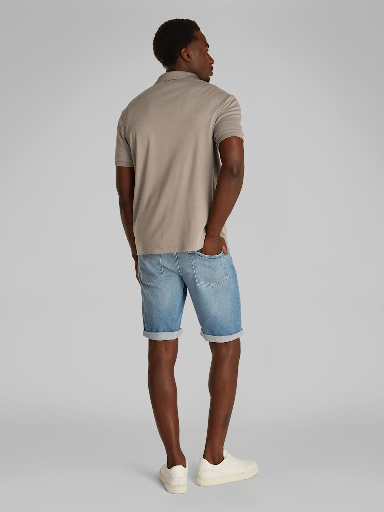 Calvin Klein Organik Pamuk Vizon Erkek Kısa Kollu Fermuarlı Polo Yaka T-Shirt - K10K112754PB8
