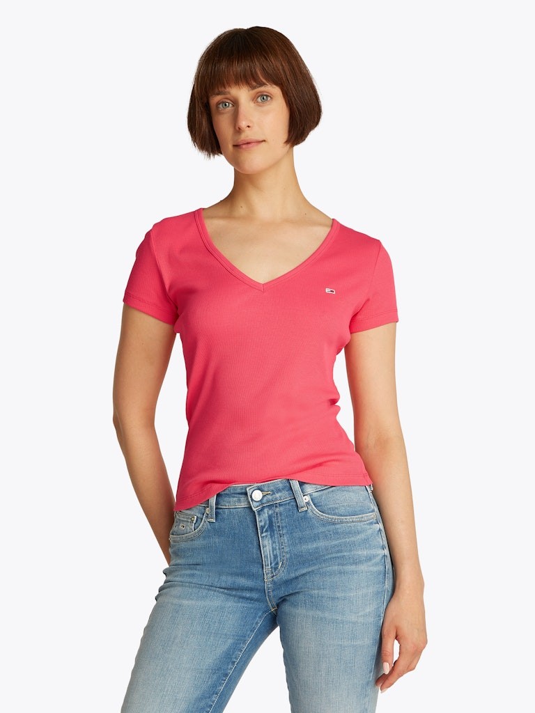 Tommy Hilfiger Rejeneratif Pamuk Kırmızı Kadın Kısa Kollu T-Shirt - DW0DW17385XI2