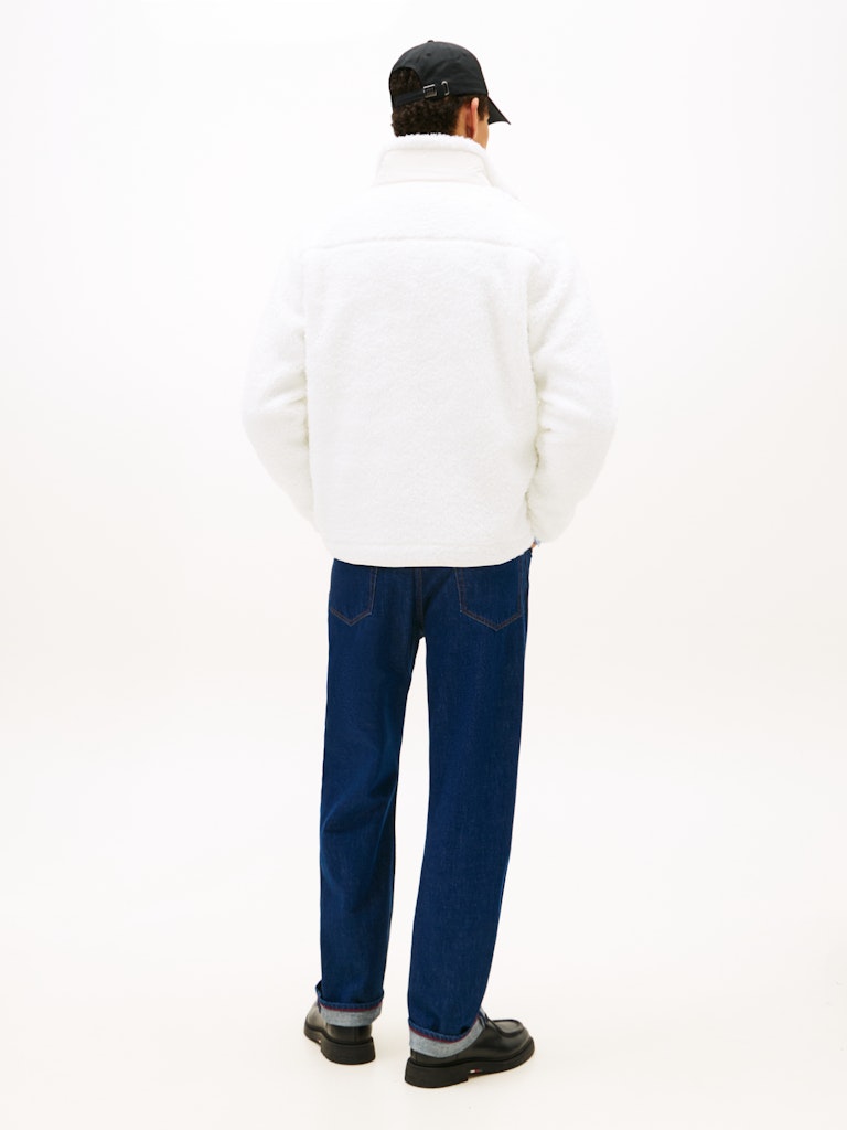 Tommy Hilfiger Erkek Tam Fermuar Beyaz Sweatshirt