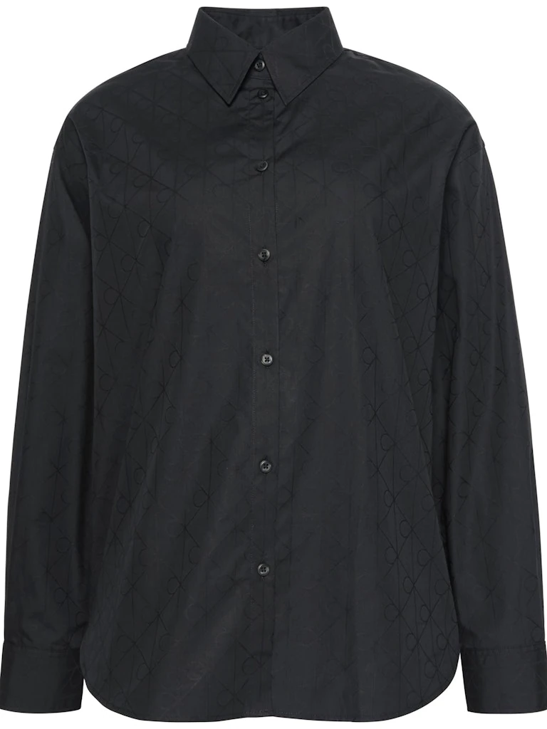 Calvin Klein Kadın Siyah  Rahat Kesim Uzun Kollu Gömlek