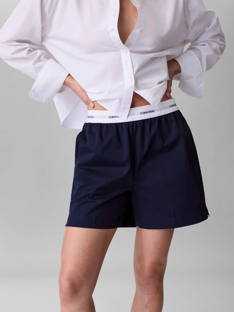 Calvin Klein Kadın Beyaz Poplin Rahat Kesim Uzun Kollu Gömlek