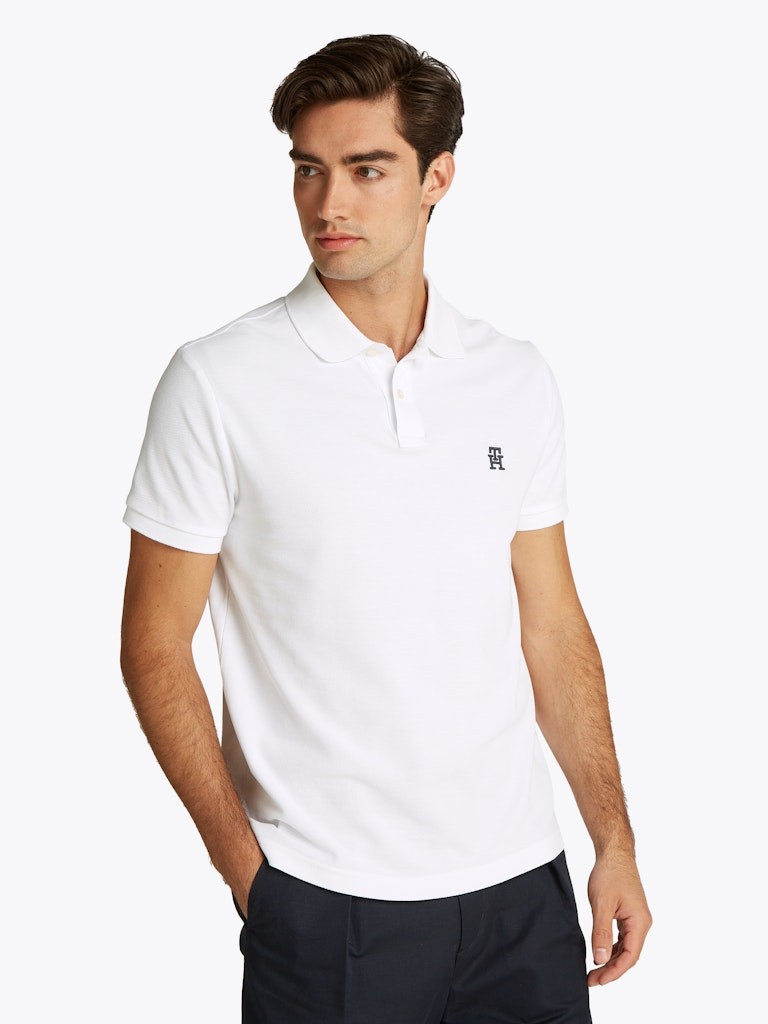 Tommy Hilfiger Organik Pamuk Beyaz Erkek Kısa Kollu Düğmeli Polo Yaka T-Shirt - MW0MW33167YBR