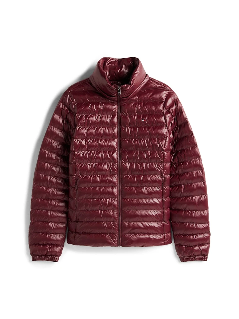 Tommy Hilfiger Kadın Bordo Padded Kapşonlu Mont