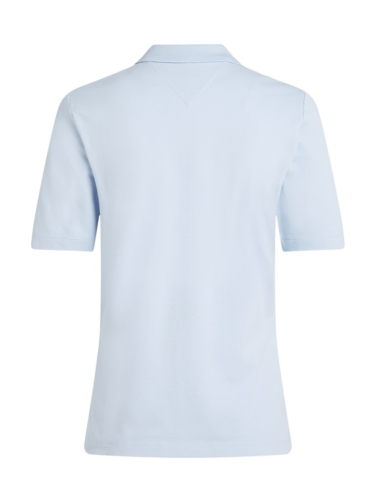 Tommy Hilfiger Rejeneratif Pamuk Mavi Kadın Kısa Kollu Düğmeli Polo Yaka T-Shirt - WW0WW43224C1O