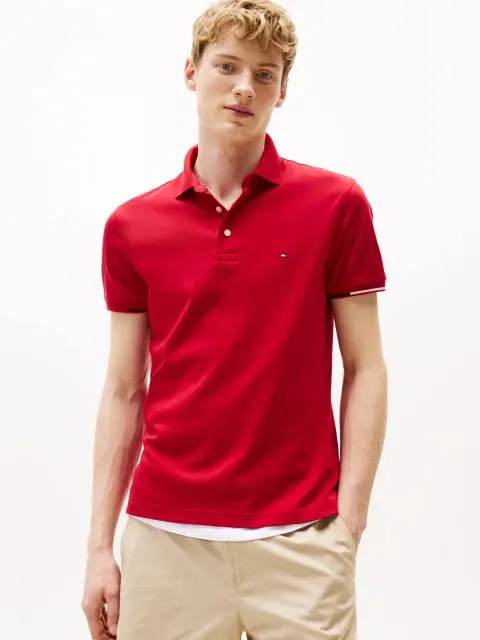 Tommy Hilfiger Erkek Kırmızı Slim Fit T-Shirt