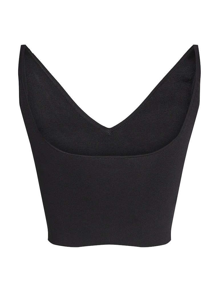 Calvin Klein Kadın Askılı Slim Fit V Yaka Örgü Kumaş Siyah Bralet - J20J224805BEH