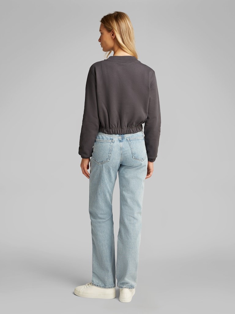 Calvin Klein Rejeneratif Pamuk Gri Kadın O Yaka Sweatshirts - J20J225363PMP