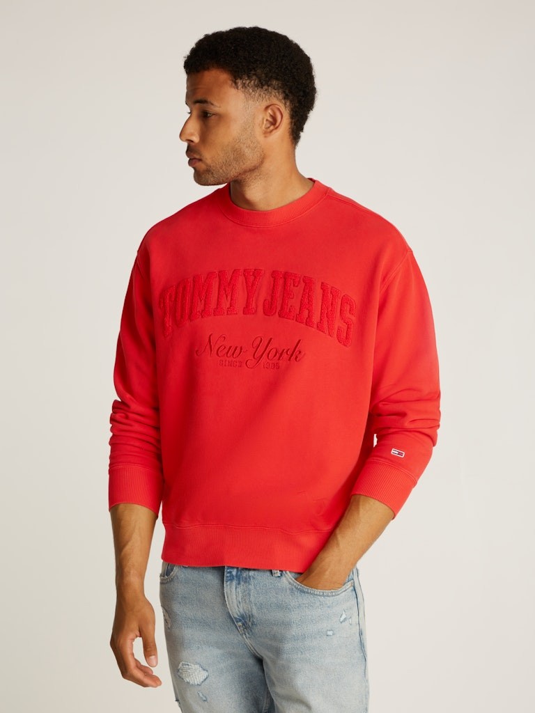 Tommy Hilfiger Kırmızı Erkek Bisiklet Relaxed Sweatshirt - DM0DM20262XME