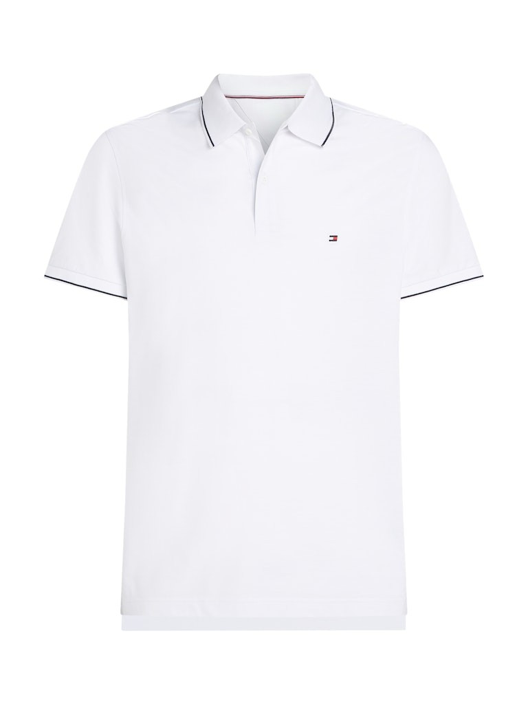 Tommy Hilfiger Pamuk Beyaz Erkek Kısa Kollu Düğmeli Polo Yaka T-Shirt - MW0MW37310YBR
