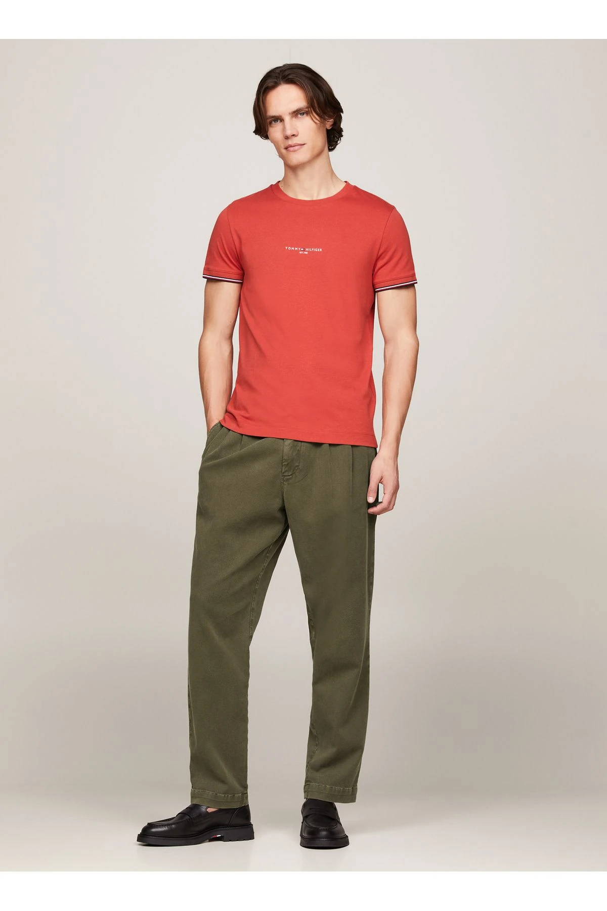 Erkek Tommy Logo Tipped T-Shirt